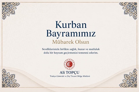 Bölge Müdürümüz Sayın Ali TOPÇU'nun Kurban Bayramı Mesajı
